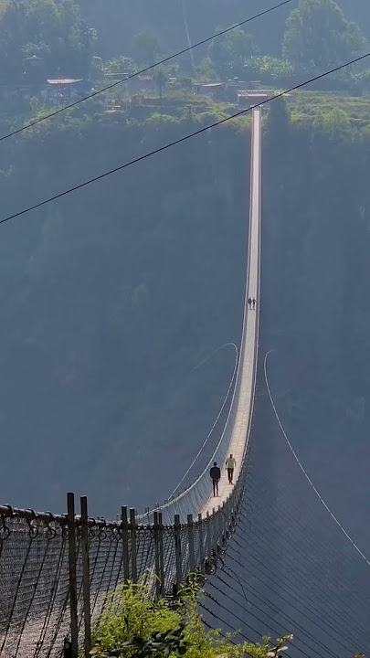 Longest suspension bridge in Nepal- Gandaki Golden bridge #nepal #suspensionbridge #gandaki_province