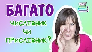 Багато - числівник або прислівник? Відеорепетитор. ЗНО.