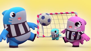Baby Sharks sing the Soccer (Football) Song - Healthy Habits for Kids to learn | Shark Academy