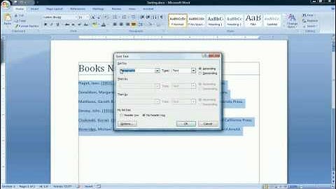 How to Put Words in Alphabetical Order in Microsoft Word 2007