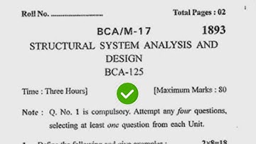 2017 Kuk BCA 2nd Sem Structure System Analysis & Design Question Paper