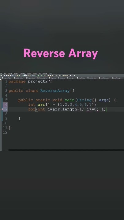 Write a program to print the reverse array in Java... #programming # ...