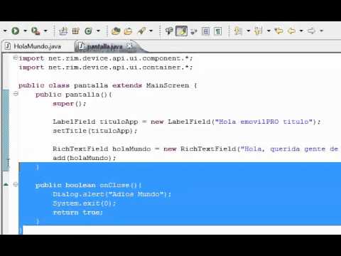 Tutorial Programacion BlackBerry Java Español Capítulo 1 parte 2