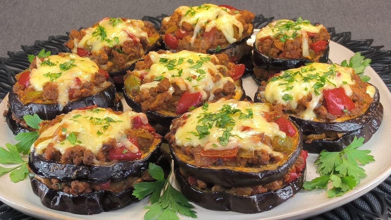 ¡IMPRESIONANTES! Berenjenas Rellenas SIN FREÍR que se Derriten en la Boca | Rápidas y Saludables