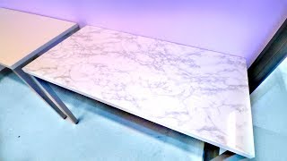 Make A Marble Desk In One Minute Diy Room Decor Cloe Feldman