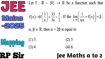 Let f:R-{0} to R be a function such that f(x)-6f(1/x)=35/3x-5/2. If the limit x tends to 0.
