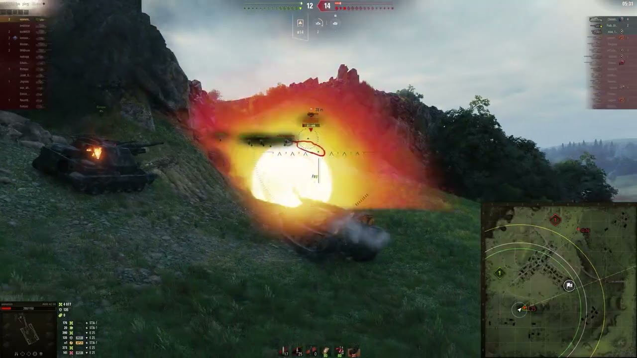 World of Tanks AMX AC48 Mastery Badge Carry Battle