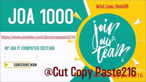 JOA IT 1000 Computer Section fully solved paper || cut copy paste216 ||