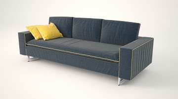 Sofa modeling timelaps. 3DsMax + Marvelous designer + Zbrush