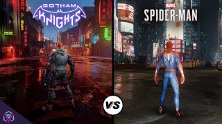 Gotham Knights vs Marvel's Spider-Man Remastered - Graphics and Gameplay Comparison