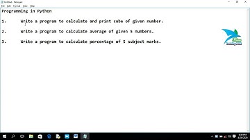 Python Programs l Cube l Average l Percentage