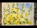 How To Paint Simple, Beautiful Watercolour Hollyhocks, loose watercolor flower tutorial Floral Demo