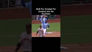 MLB Fan Arrested For Jumping Into the Fountains #baseball #sports#mlbshorts