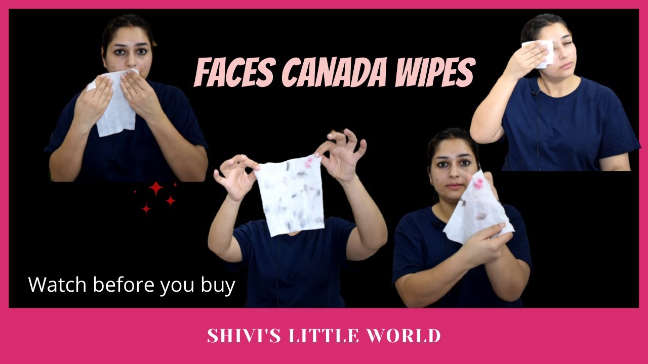 Removing Makeup on Camera Reviewing Faces Canada Makeup Remover Wipes