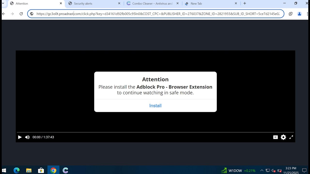 Proadrast.com malicious pop-up removal solution.