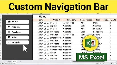 Navigation menu in Ms excel | Make a custom slidebar in excel #Excel