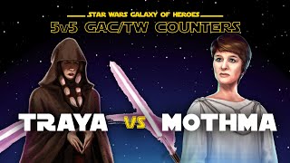 5v5 - Traya vs Mon Mothma | SWGOH GAC Sith Trio vs MM Counter