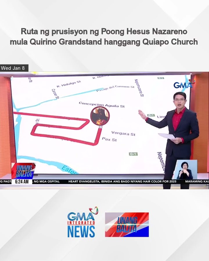 Ruta ng prusisyon ng Poong Hesus Nazareno mula Quirino Grandstand hanggang Quiapo... | Unang Balita