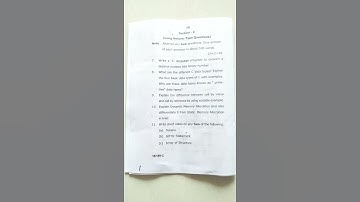 C programming question paper 2016 of BCA VBSPU Jaunpur
