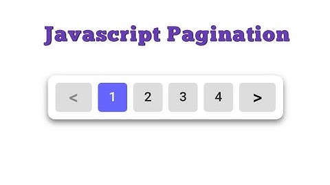 How to create pagination using html css & javascript