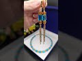 Невероятное сияние 🩵🧡#jewelry #серьги #серьгиручнойработы