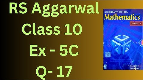 RS  Aggarwal Class 10 Maths | Chapter 5 Exercise 5C  Question 17 | Arithmetic Progression