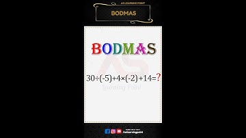 BODMAS Rule 30÷(-5)+4×(-2) +14=?  | AS Learning Point #shorts #aslearningpoint