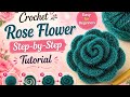 🌹DIY Crochet Rose Flower🌸 | Simple Wool Flower Tutorial for Beginners | Easy Flower Making Tutorial🌸