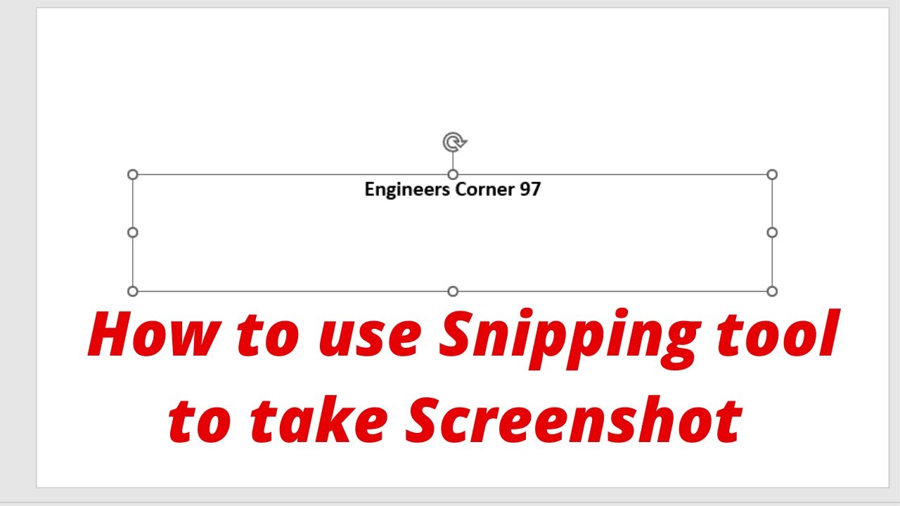 How to take Screenshot using Snipping tool - YouTube