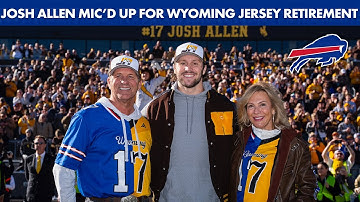 Josh Allen Mic’d Up For Wyoming Jersey Retirement