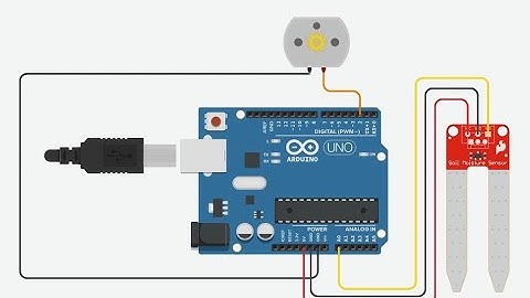 Moisture sensor and DC motor connection with Arduino on Tinker card