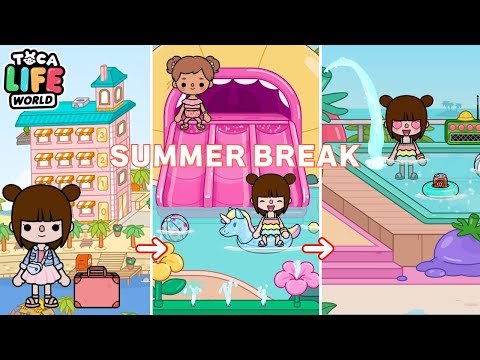 夏の旅行 ウォーターパーク プール遊び トッカライフ アプリ / Water Park! Summer Break Day in My Life | Toca Life World