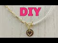 HOW TO MAKE THIS PEARL AND CHAIN PENDANT NECKLACE - DIY Beaded Necklace