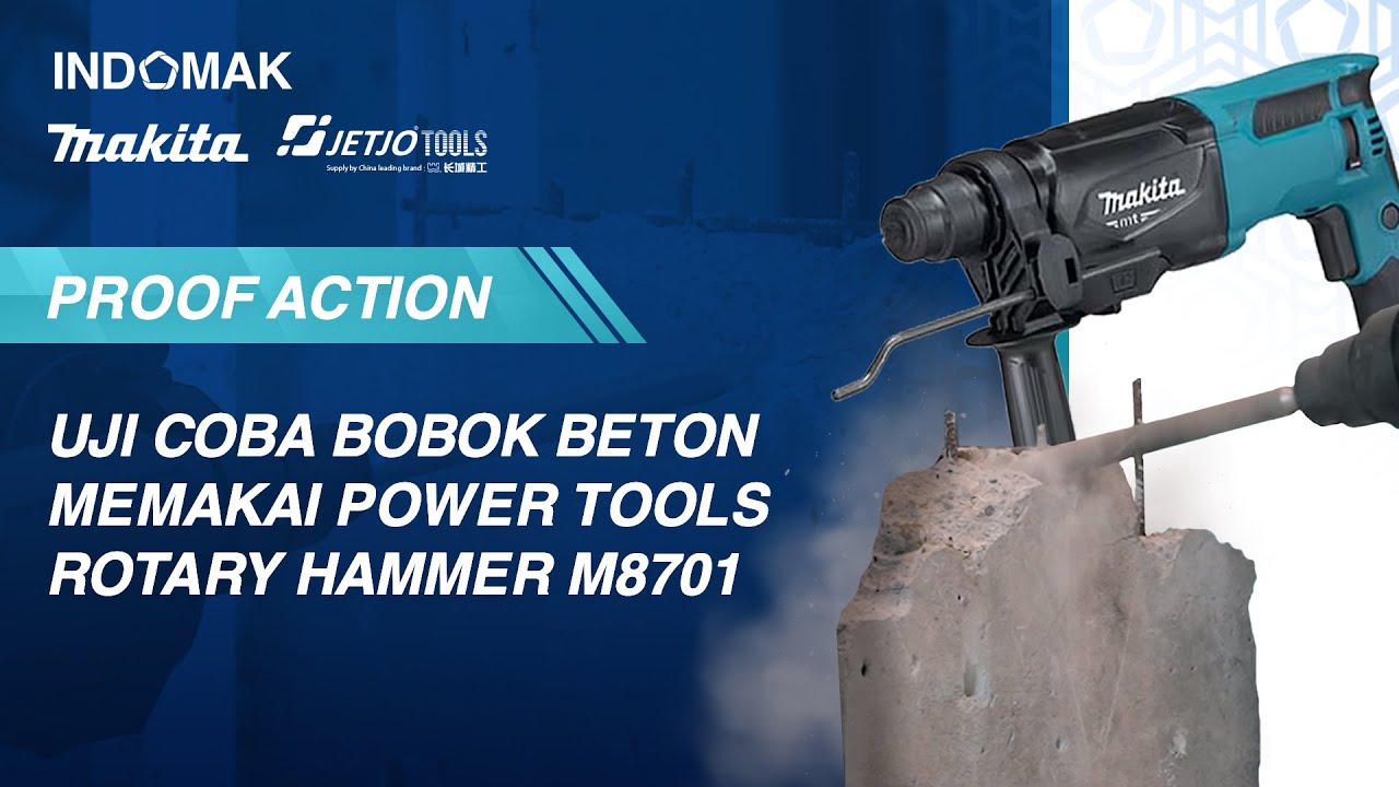 Test Pemakaian Rotary Hammer Makita M Series M8701B Untuk Bobok Beton ...