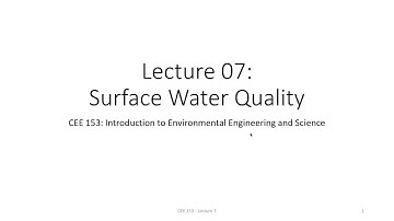 CEE153 F20 L07A - Surface water and BOD