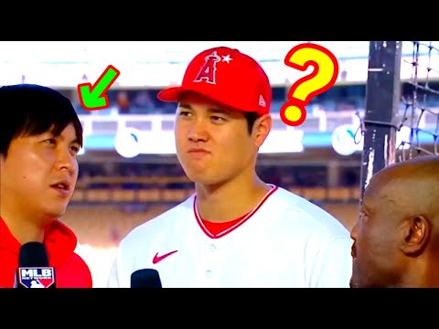 大谷に難しい英語の質問をしてしまった直後の一平さんの神過ぎる通訳に感動！！【MLBインタビュー】