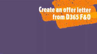 Create offer letters using D365 F&O and Power Automate