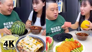 Funny Husband and Wife Eating Show - Epic Food Battle! 🤣😂#asmr #美味しい食べ物#食べ物