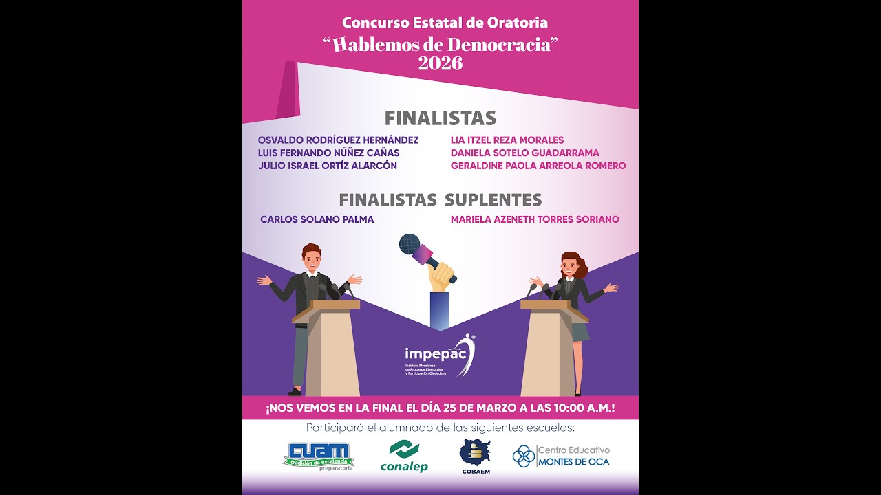 Concurso Estatal de Oratoria: "Hablemos de Democracia" 2026 - YouTube