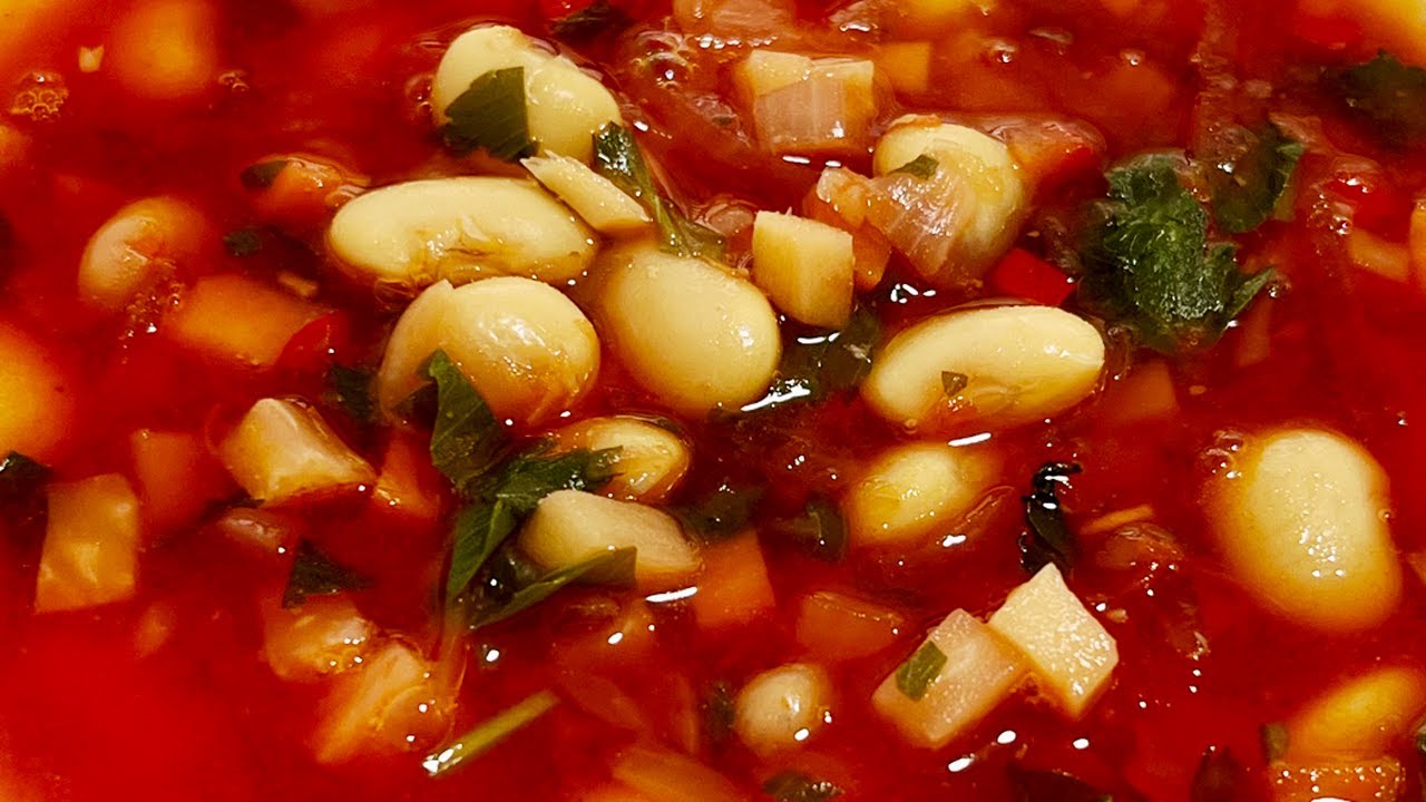 Ciorba (borș) de Fasole cu sfecla roșie. Rețeta de post. O bunătate in farfurie!❤️