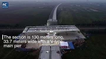 Watch massive bridge section rotated in E China