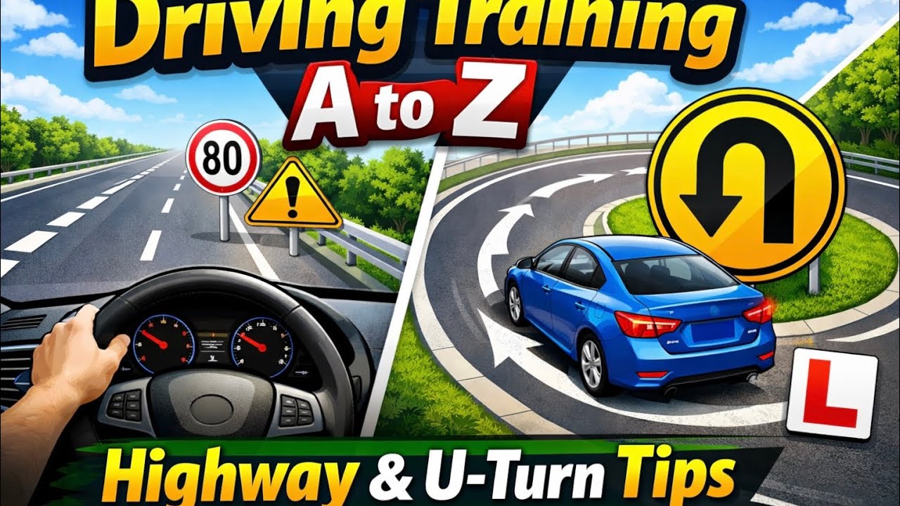 Car Driving Training A to Z | Highway Driving & U-Turn Tips for Beginners