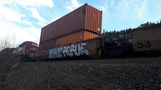 CP Rail auto racks and container stacks