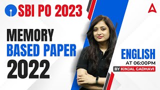 SBI PO 2023 | SBI PO English Memory Based Paper 2022 | English By Kinjal Gadhavi