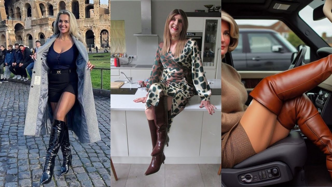 Older Women Leather Thigh High Heels Series for glamorous & Beautiful Looking ( Part 1 )