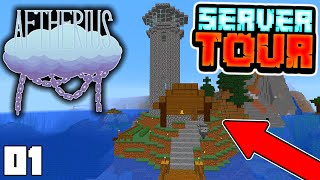SERVER TOUR WITH LADY MANIA (Minecraft Aetherius 1.16 Hardcore Survival SMP)