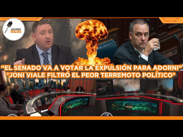 NOTICIA DE ÚLTIMO MOMENTO QUE FILTRÓ JONI VIALE, TERREMOTO: "EL SENADO VOTARÍA EXPULSAR A ADORNI"