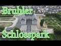 Bruhler Schlosspark 4K Germany. Above Air. Сверху. Замок Bruhler в Германии