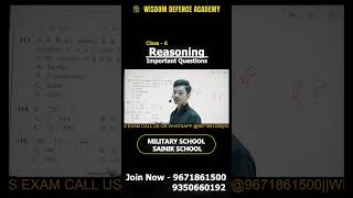 Class 6 Reasoning Important Questions | Sainik School &amp; Military School Preparation