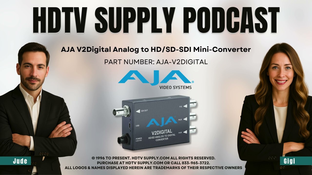 AJA V2Digital Analog to HD/SD-SDI Mini-Converter - YouTube